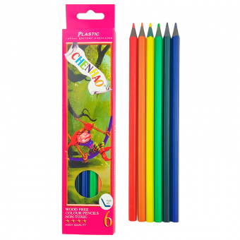 Купить Карандаши цветные 6 цветов «LEONARDO»  оптом